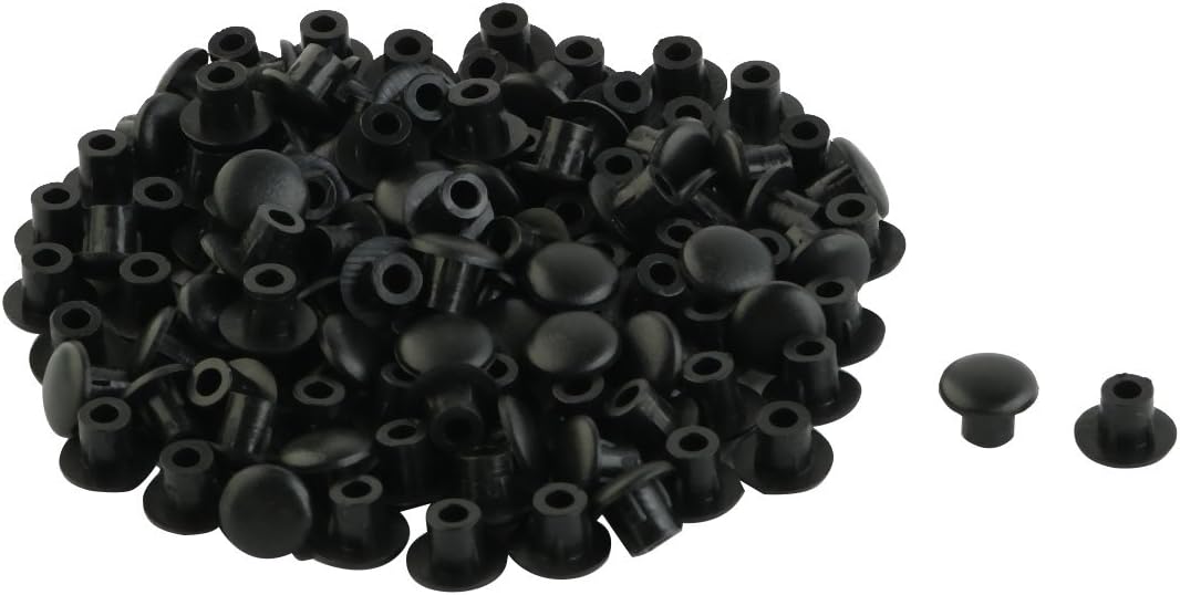 uxcell® Home Furniture Decor 5mm Black Plastic Screw Hole Cover Plugs