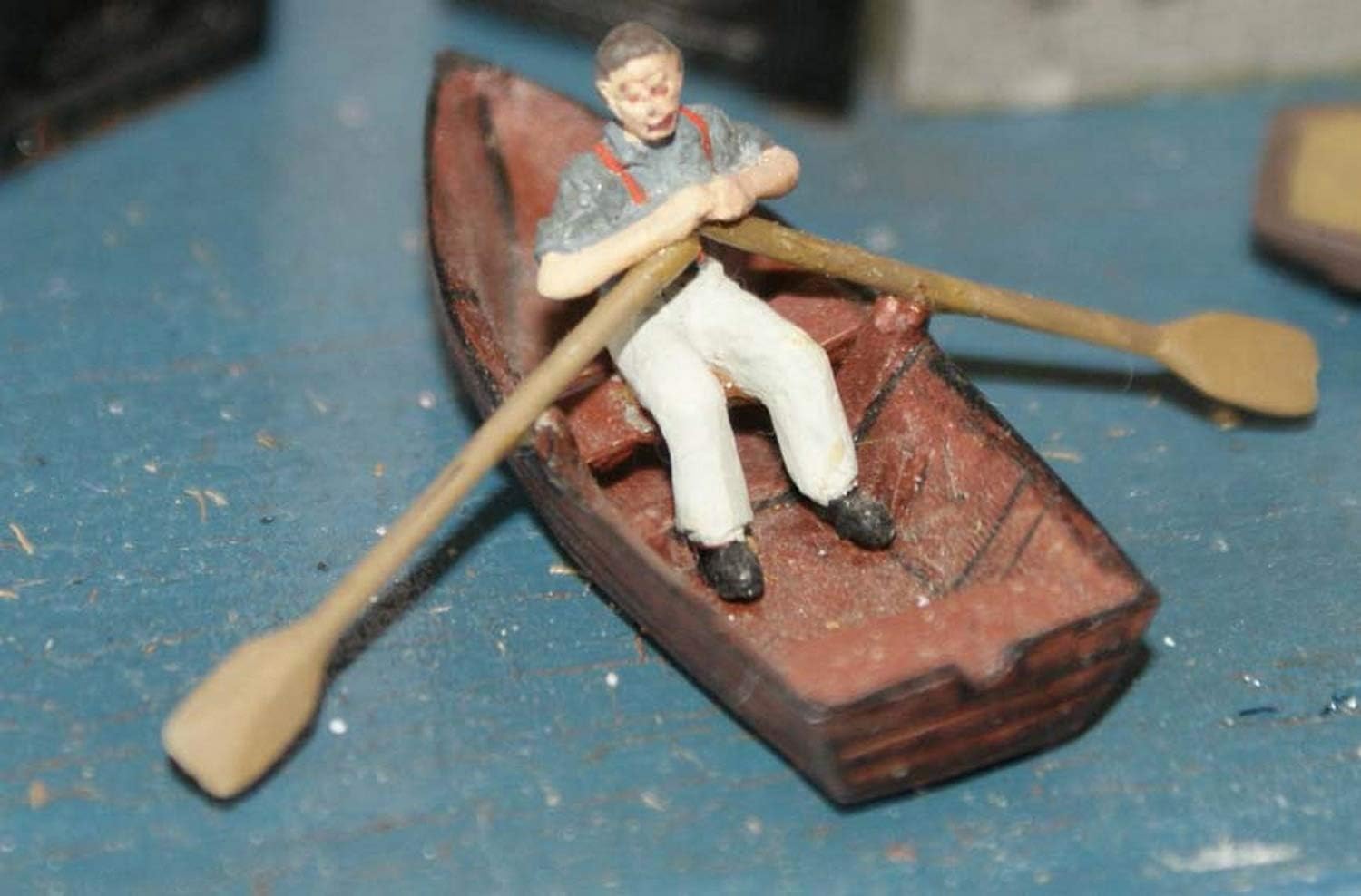 Langley Models Rowing boat + rowing figure OO Scale UNPAINTED Model Kit