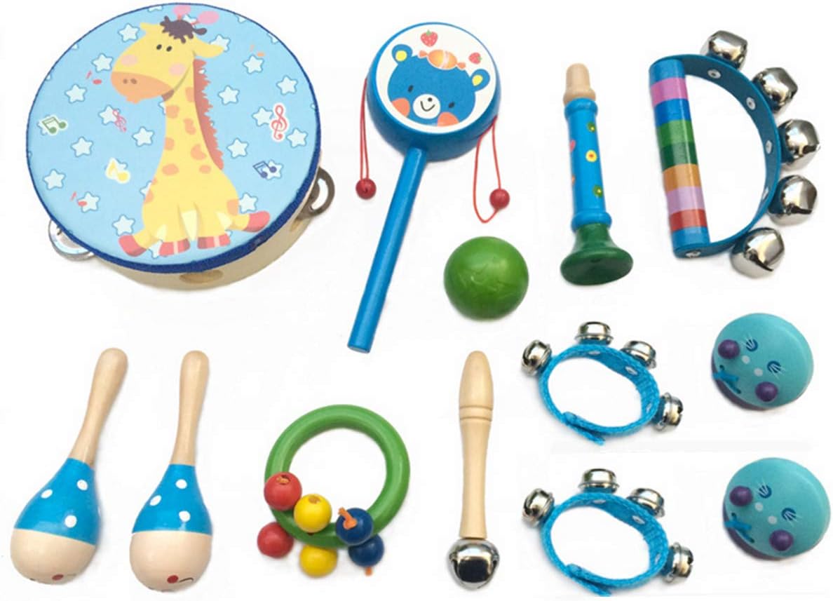 Kids Musical Instruments, CiCy 13 Piece Musical Instruments Percussion Toy Set for Kids Children, Educational Early Learning Toys Musical Toys for Boys and Girls