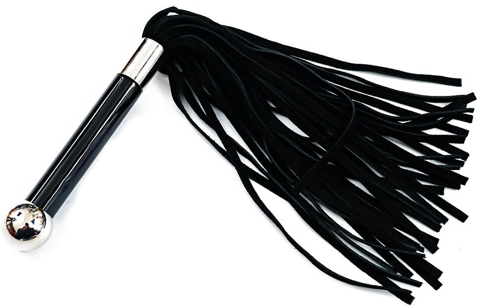 HAPPYTIMEBELT Genuine Leather Scattered Whip Floggers for Cosplay Stage Props(Black)