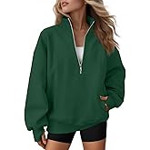 AUTOMET Womens Quarter Zip Oversized Sweatshirts Teen Fleece Pullover Hoodies 2026 Mock Neck Sweater Fall Workout Jacket
