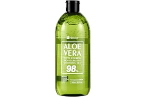 Neclar - 98% Aloe Vera Gel - Aloe Vera Soothing gel - 16.9 Fl oz - Aloe Vera Gel sunburn relief - Pure Aloe Vera Gel for face - Aloevera gel