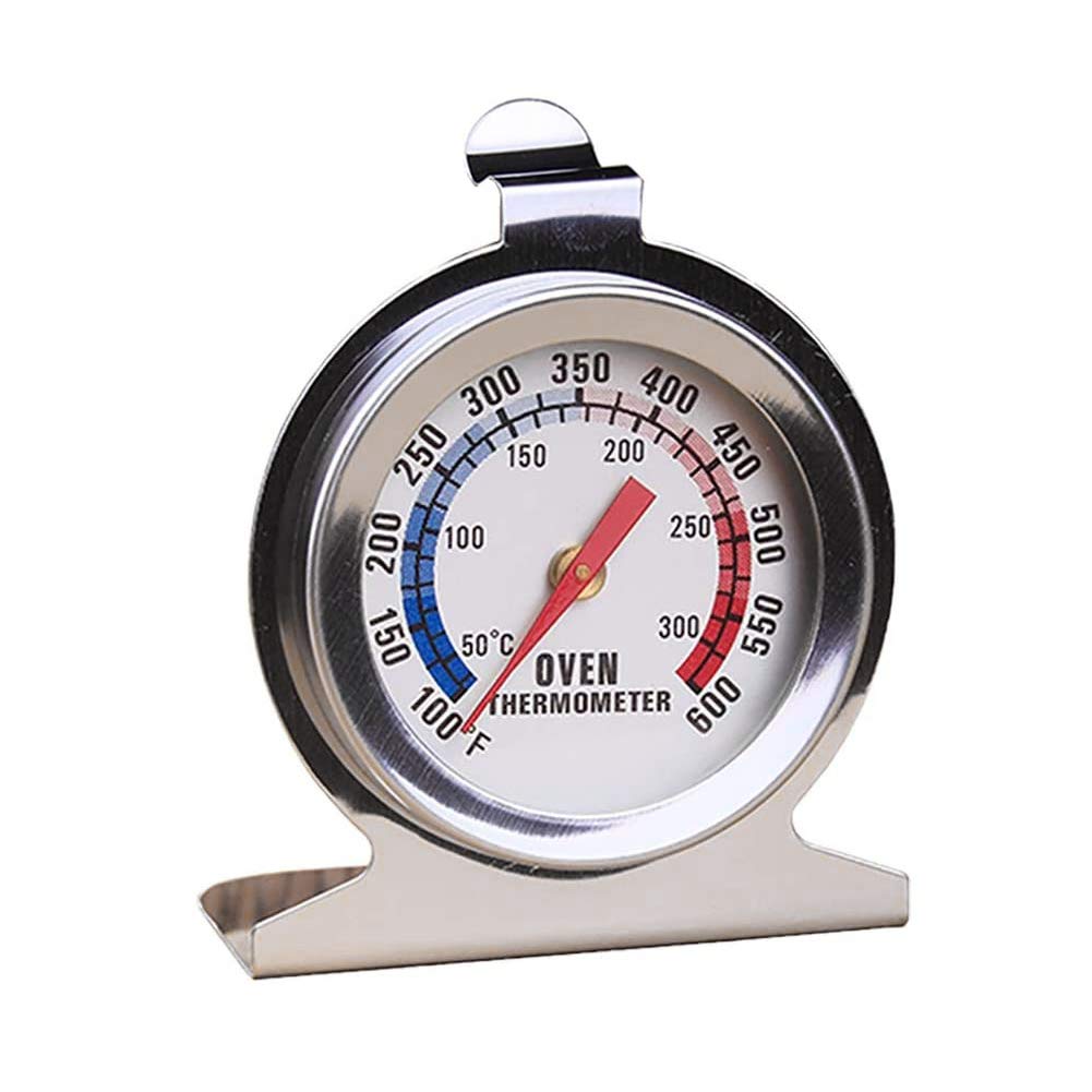 Oven Thermometer, Stainless Steel Kitchen Cooking Thermometer with Large Dial for Pizza & Meat, Inside Fan Oven Temperature Gauge for Baking, Heat-Resistant up to 300°C/600°F