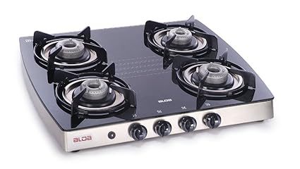 Glen Alda Kitchen Cooktop 142 GT SS Drip Tray Stainless Steel Glass Gas Stove