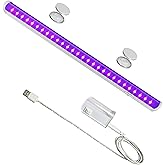 TITO Small Black Light Bar, UV 395nm 10W 1ft USB Blacklight Lights Strip Stick Glow in The Dark Halloween Party Bedroom Decor Fluorescent Posters Body Paint Neon Display Uranium Glass Resin Curing
