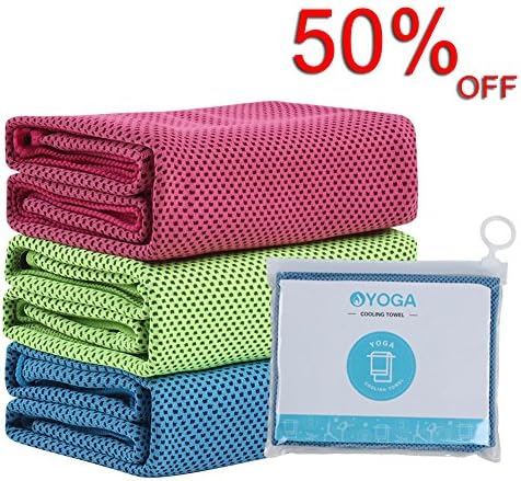 OYOGA Microfiber Cool Towel for Instant Cooling Relief, Evaporative Chilly Towel, Neck Headband Bandana Scarf for Sport, Running, Yoga, Workout, Camping, Fitness - Green