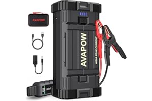 AVAPOW Car Jump Starter, 4000A Peak Battery Jump Starter (for All Gas or Up to 10L Diesel), Portable Battery Booster Power Pa
