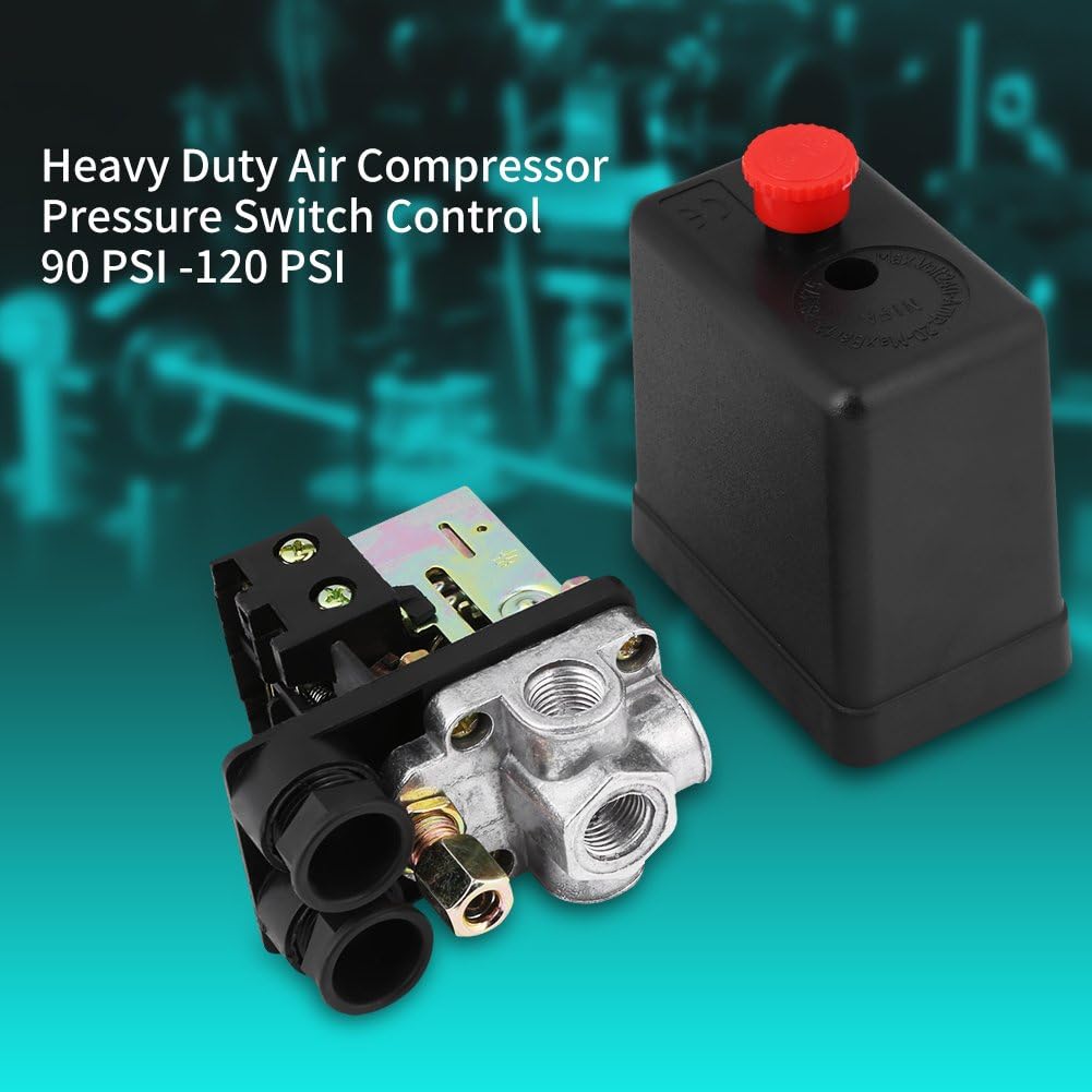 240V 16A Four Port Air Compressor Pressure Switch Control Regulator with Gauges for Fast Pressure Reduction 90PSI -120PSI - Image 4