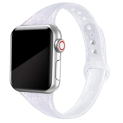 Amazon Apple Watch Bands Sparkly Shiny Glitter Silicone Band For