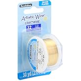 Artistic Wire, 32 Gauge Silver Plated Tarnish Resistant Colored Copper Craft Wire, Gold Color, 30 yd