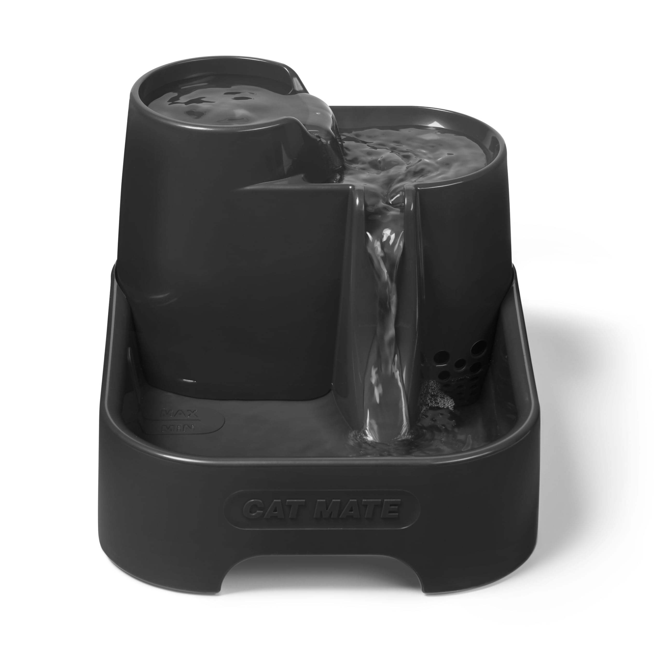 Cat Mate Multi-Level Pet Water Fountain (335) - For Cats & Small Dogs, Quiet and Hygienic Automatic Drinking Fountain, 2 Litre Capacity, Grey