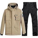 Men's Ski Jacket and Pants Set Waterproof Snowsuit Windproof Snow Suit Winter Outdoor Ski Suit
