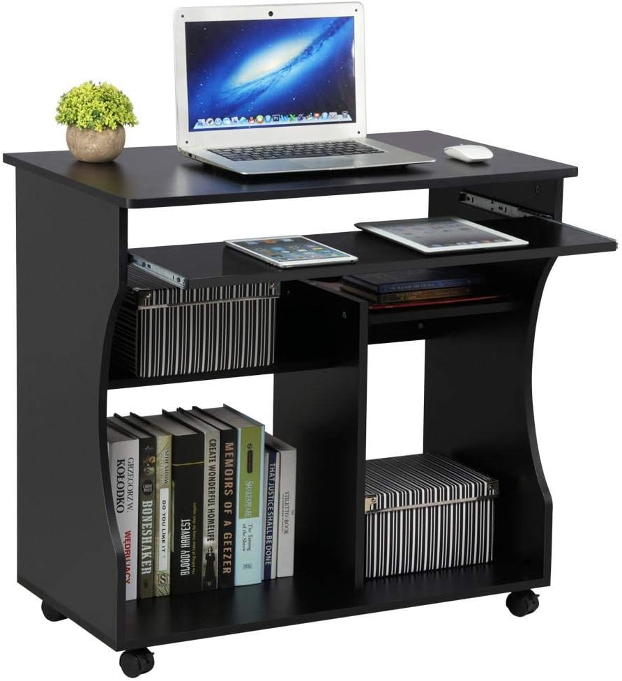 Yaheetech Movable Computer Office Desk Table Workstation Home Office