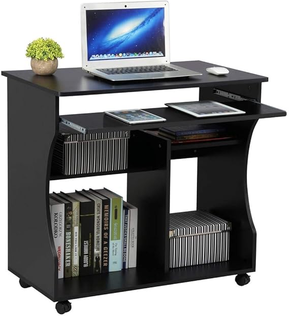 Yaheetech Movable Computer Desk Table Study Workstation with Sliding