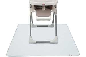 Nuby High Chair Square Floor Mat - Waterproof and Clear Floor Mat - Protects Floor from Spills and Messes - 49.5" x 49.5"