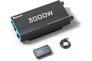 Renogy Pure Sine Wave Inverter 3000w Power Inverter DC 12v to AC 110v, Solar Inverter 12v to 110v Converter with 5V/2.1A USB 