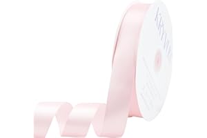KRYVUS Baby Pink Satin Ribbon 1 inch X Continuous 100 Yards, Single Face Polyester Ribbon Perfect for Gift Wrapping, Flower Bouquet, Wedding Decor, Crafts, Bow Making, Sewing and More