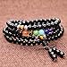 AmorWing Multilayer 6mm Onyx 7 Chakra Gemstone Yoga Mala Prayer Bracelet/Necklace