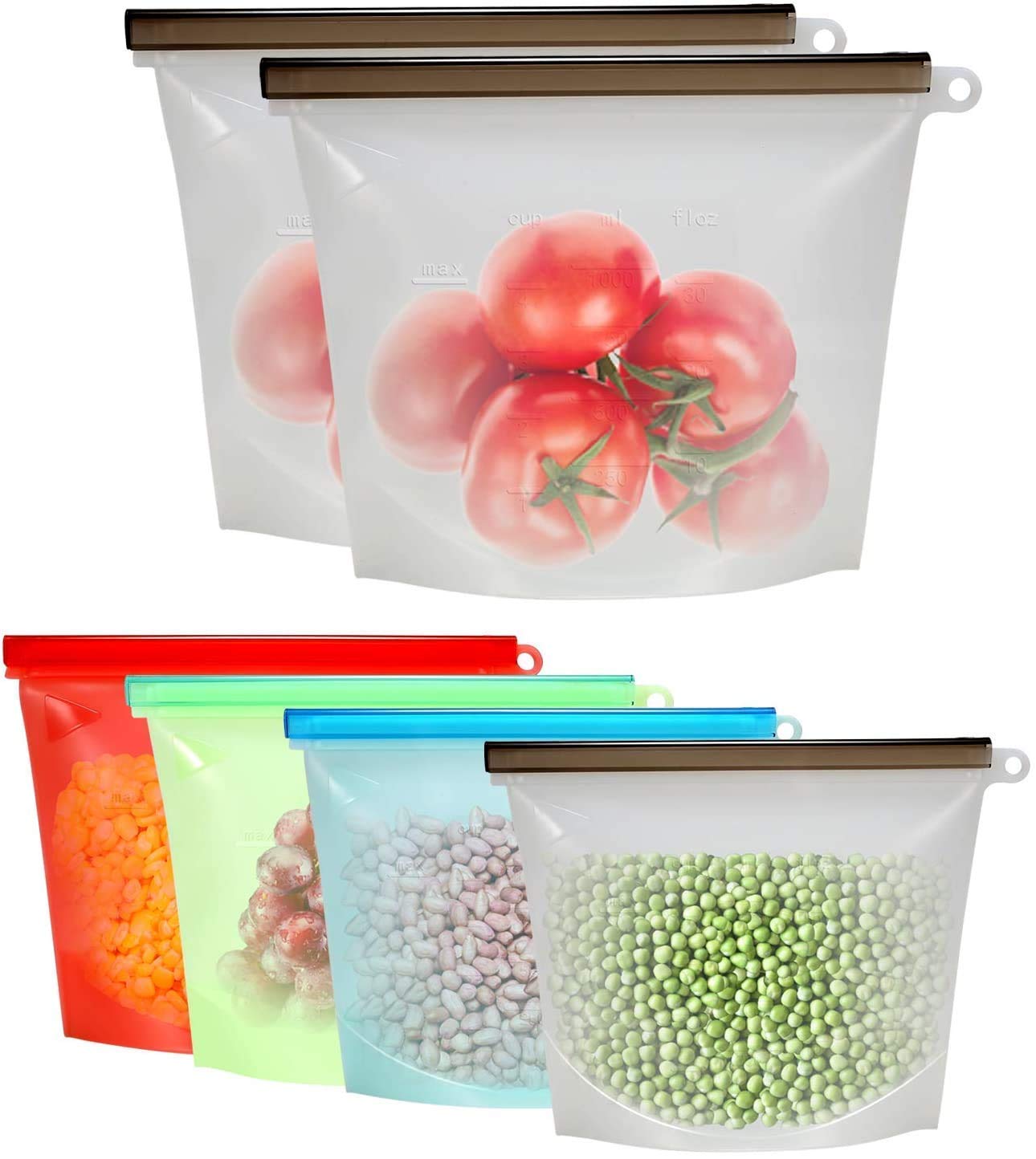 DZYARA Silicone Food Storage Bags Food Storage Zip Bags for Meat