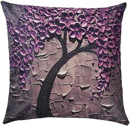 Kigoumi 2 Piece Oil Painting Black Large Cotton Linen Throw Pillow Case Cushion Cover Home Sofa Decorative 18 X 18 Inch (05)
