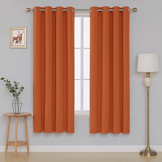 Amazon Com Deconovo Blackout Curtain 52x84 Inch Orange Home