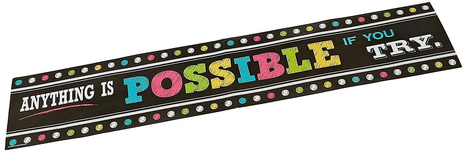 Photo 1 of Teacher Created Resources Chalkboard Brights Anything is Possible Banner