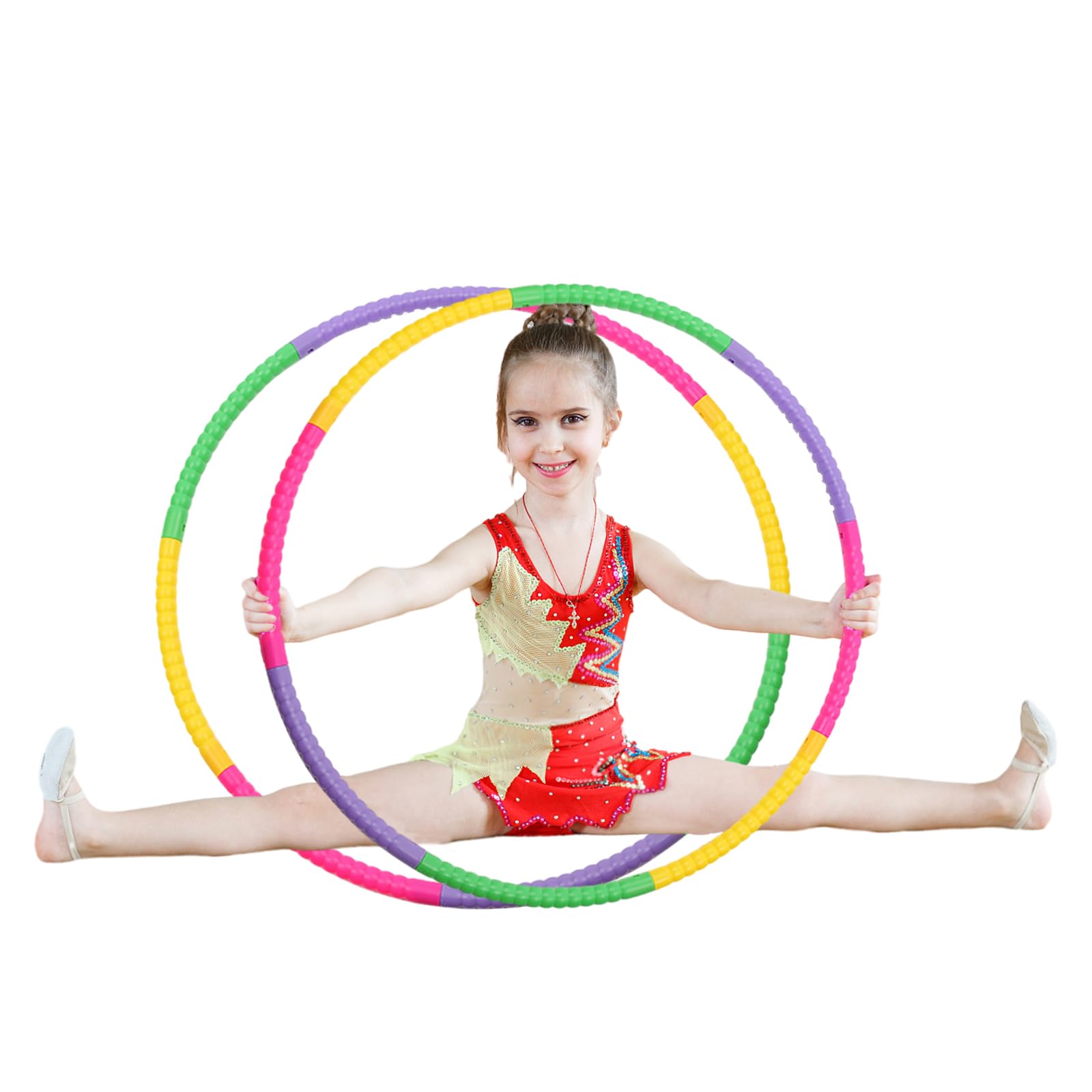 2Pcs 8 Sections Hula Hoop, Small Hula Hoop, Easy To Carry Hula Hoops, Hoola Hoop Suitable for Exercise/Fitness/Training/Sports/Swimming/Dance/Testing/Gaming