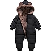 AiWMGL Baby Boys Girls Snowsuit Winter Clothes Suit Hooded Jumpsuit Romper Bear Outfit Infant Warm Coat Outwear Overcoat