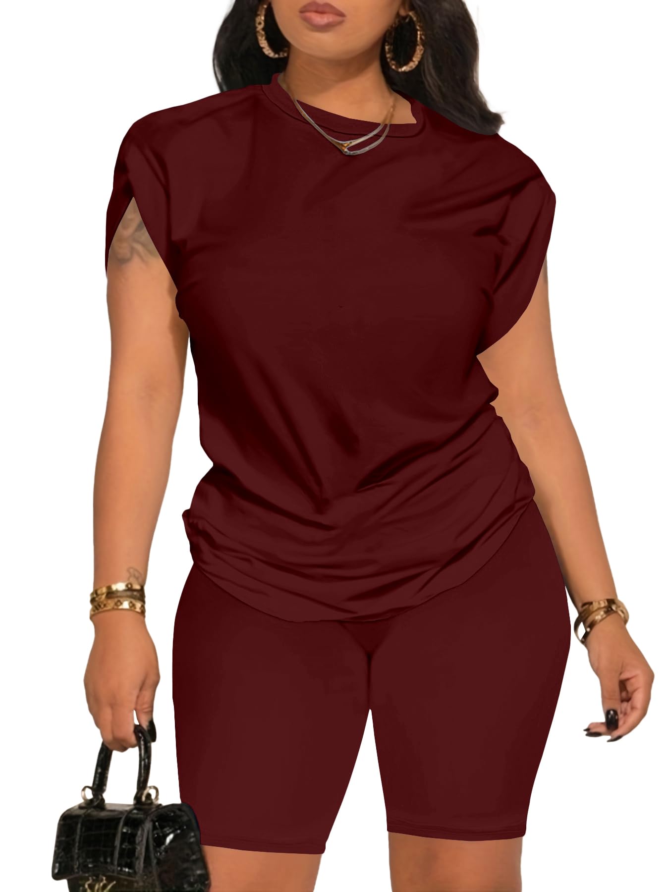 PINSV Women 2 Piece Outfits Summer Sweatsuits Track
