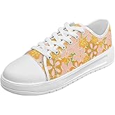 Twousenru Canvas Shoes for Women Low Top Lace Up Tennis Shoes Girls Fashion Comfortable Sneakers Classic Casual Sneakers