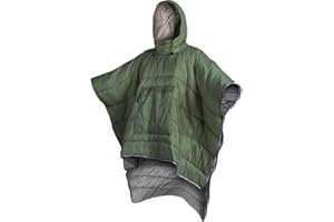 Winter Poncho Coat Wearable Hooded Blanket Outdoor Camping Warmth Small Quilt Water-resisitant Sleeping Bag Cloak Cape with H