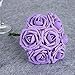 Febou Artificial Flowers, 50pcs Real Touch Artificial Foam Roses Decoration DIY for Wedding Bridesmaid Bridal Bouquets Centerpieces, Party Decoration, Home Display, Office Decor (Standard Type,Purple)