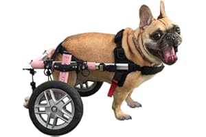 Walkin' Wheels Small Dog Wheelchair, Lightweight Dog Wheelchair for Back Legs, 15-25 lbs, for 6-8 inches Leg Height - Pink