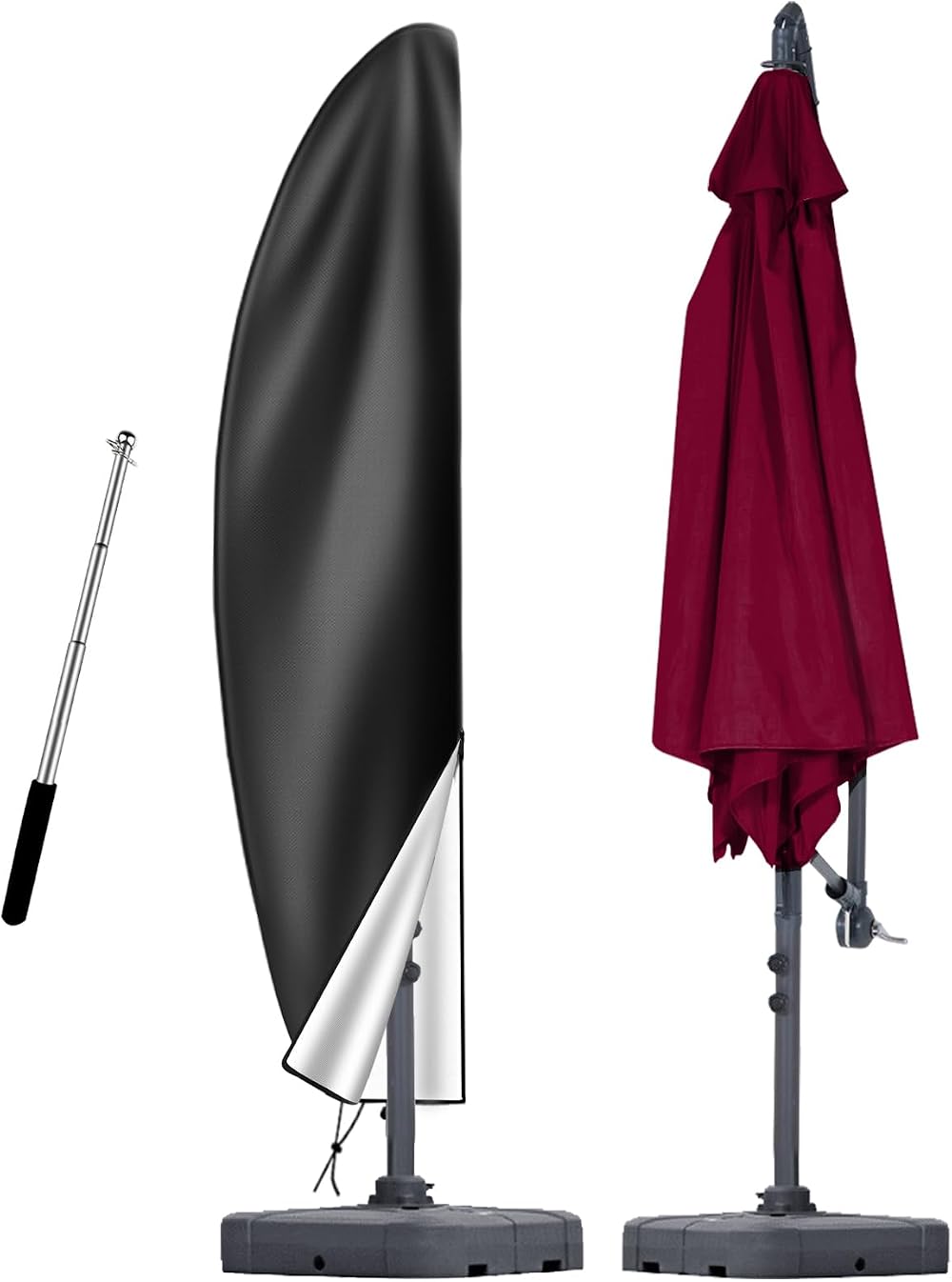 OKPOW Cantilever Parasol Cover 280x81cm 600D UV Windproof Waterproof