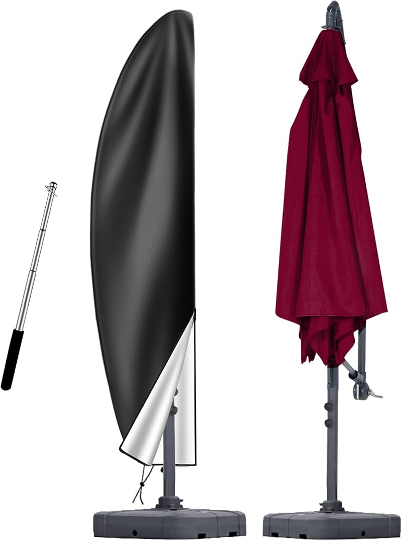 OKPOW Cantilever Parasol Cover 280x81cm 600D UV Windproof Waterproof