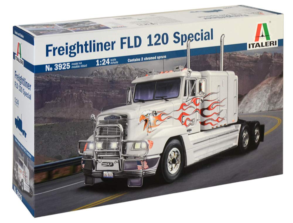ITALERI 3925S 1:24 Freightliner FLD 120 (Classic), Stand Model Making, Crafts, Hobby, Gluing, Plastic Construction Kit, Unvarnished