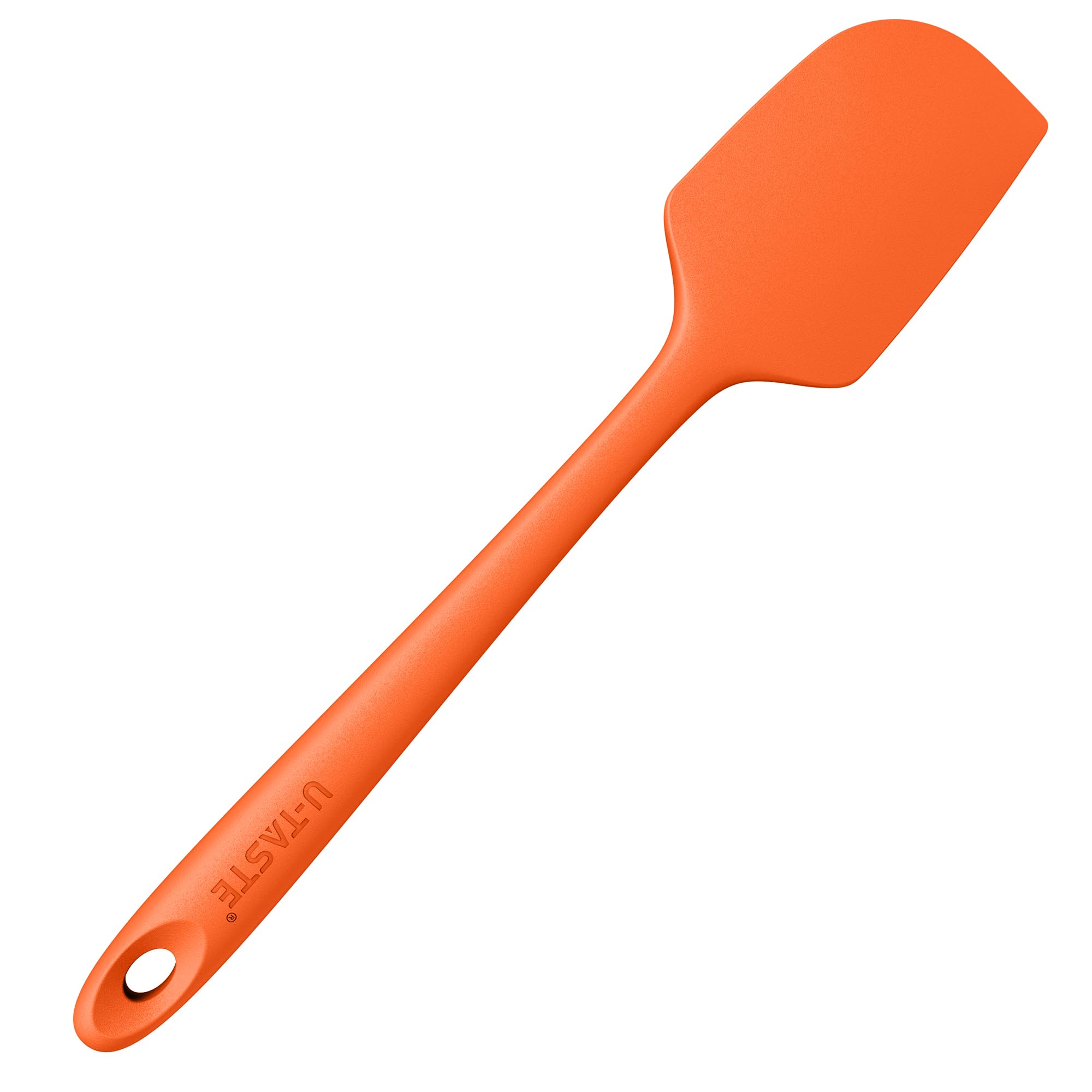 U-Taste Large Silicone Spatula: 250℃ Heat Resistant Non-Stick Flexible Seamless Scraper, Baking Cooking Silicon Kitchen Utensil with Nylon Core for Mixing Stirring Scraping (29cm, Orange)