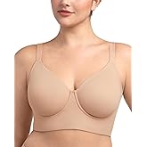 HSIA Women's Minimizer Bra Full Coverage Plus Size T-Shirt Longline Smooth Seamless Unlined Bra Underwire Corset, Light Beige 34H