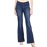 Flare Jeans for Women Ladies Elastic Pull-On Skinny Flared Bootcut Denim Jeggings