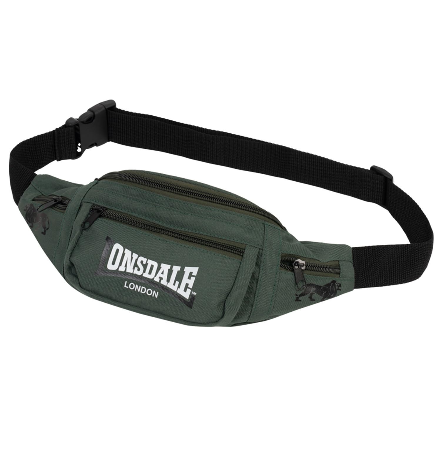 Lonsdale Hip Bag One Size Olive/Black/White, Olive/Black/White, Standard Size, Bum Bag