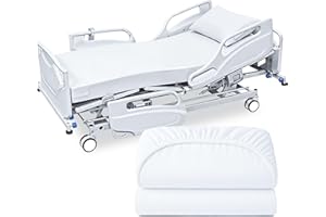 Linteum Textile Supply Bariatric Jersey Knit Fitted Sheets, 42"x84"x14" – 2 Pack – Soft Cotton Blend Hospital Bed Sheets for Nursing Homes, Assisted Living & Healthcare Use – White