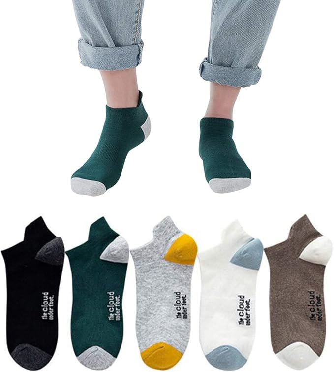 Amazon 靴下 メンズ スポーツソックス ショートソックス 男性 くるぶし ソックス カジュアル 通気抜群 抗菌防臭 ランニング 綿 くつした 滑り止め スニーカーソックス ５色５足組 スポーツソックス 通販