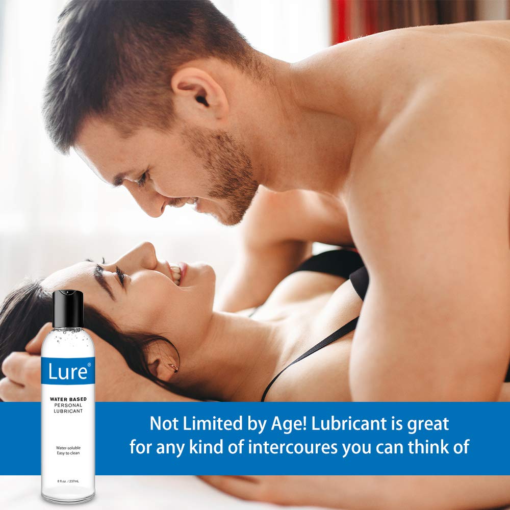 Lure Natural Water-Based Lube, 8 oz Personal Lubricants. Ultimate Super Slick-Slippery-Long Lasting- Sensitive Skin Safe for Women,Men or Couple