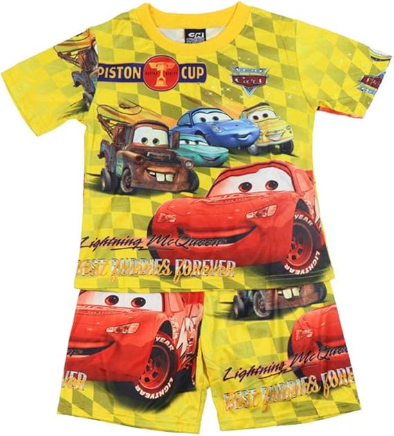 Amazon Co Jp Kcn 男の子 カーズ パジャマ 半袖 2点セット Cars 赤色 プリントキッズ 子供服 ルームウェア 部屋着 服 ファッション小物