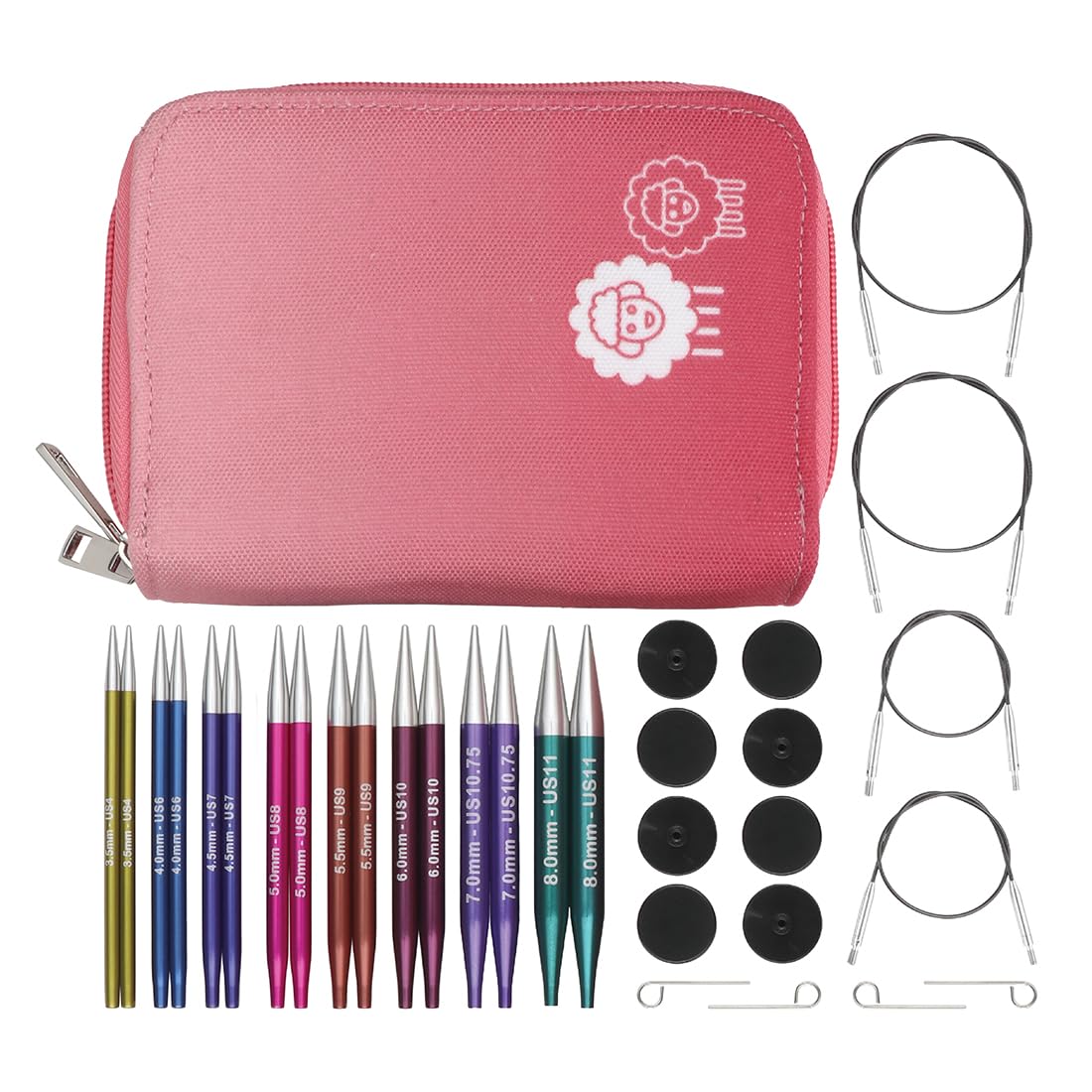 KnitPro Zing Deluxe Interchangeable Needle Set 4" (10cm) | 8 Sizes (3.5mm to 8mm) — image 1