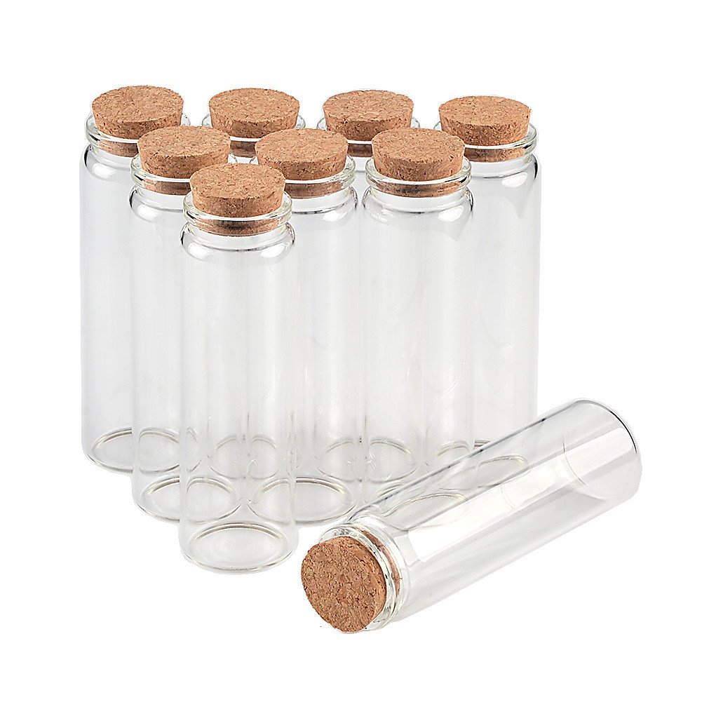 Jarvials 12 pieces outer diameter 37 mm, four different types of clear bottles with corks (12, 90 ml).