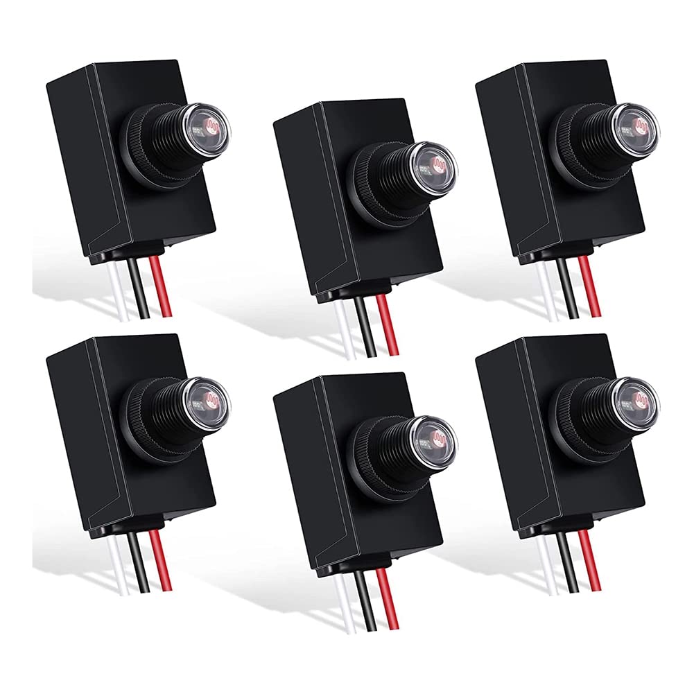 Grnlucja 6 Packs Dusk to Dawn Sensor For Outdoor Lighting 120-277V Photoelectric Switch Photocell Light Sensor