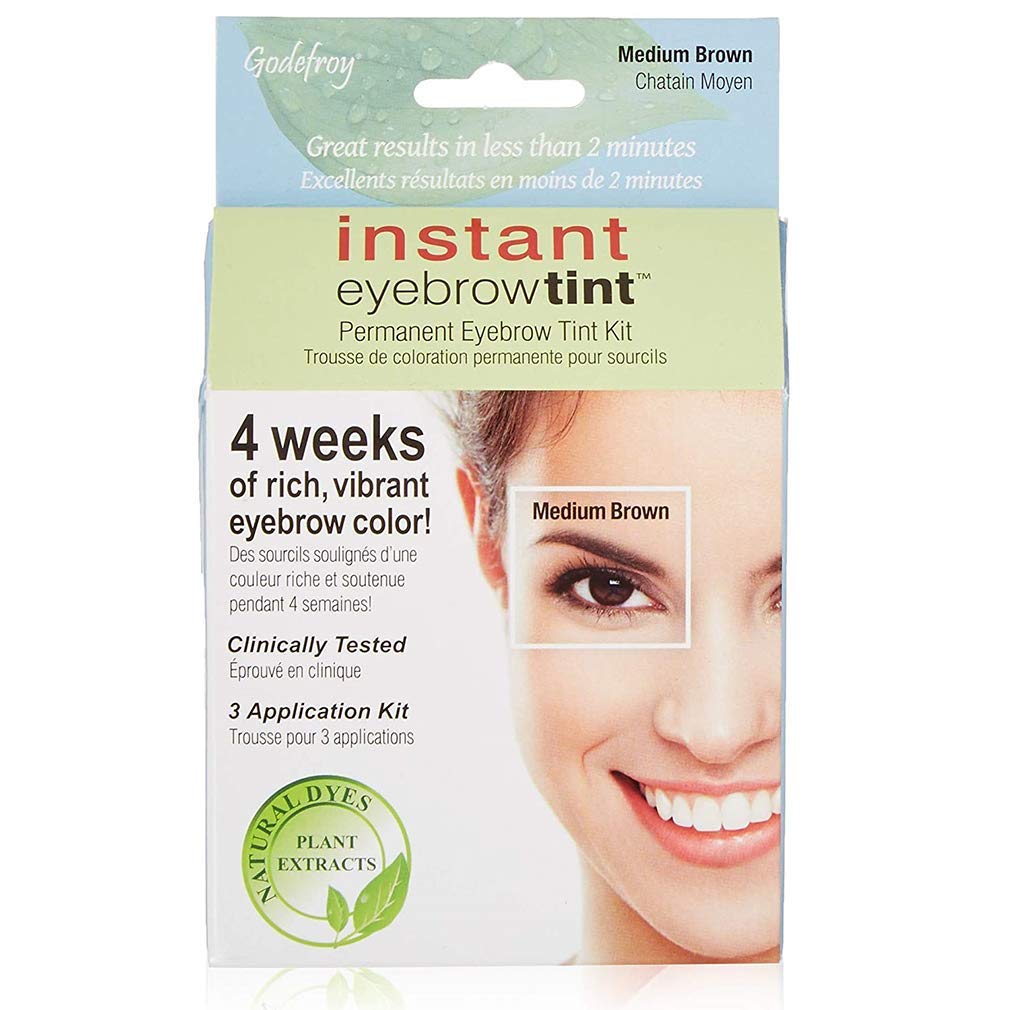 Godefroy Instant Eyebrow Tint Botanicals 3 Applications Included, Medium Brown by Godefroy