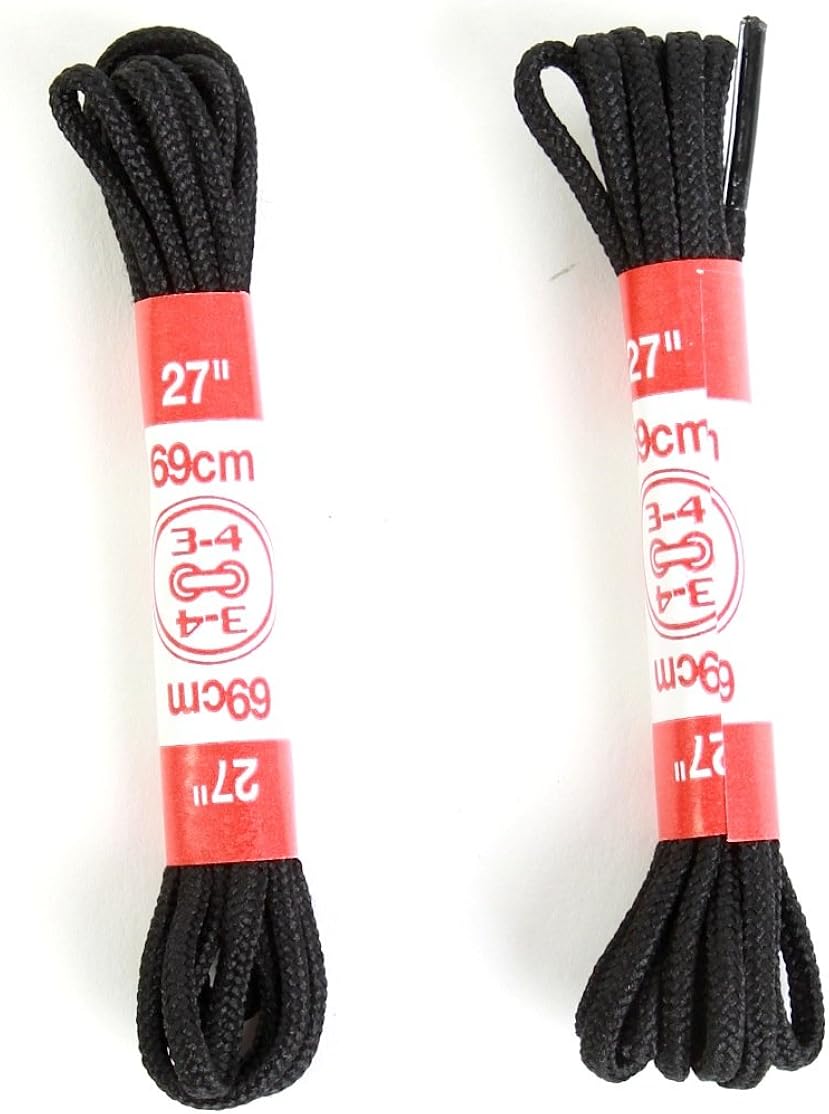Kiwi Dress Shoe Laces, 27inch, Round, Black Health