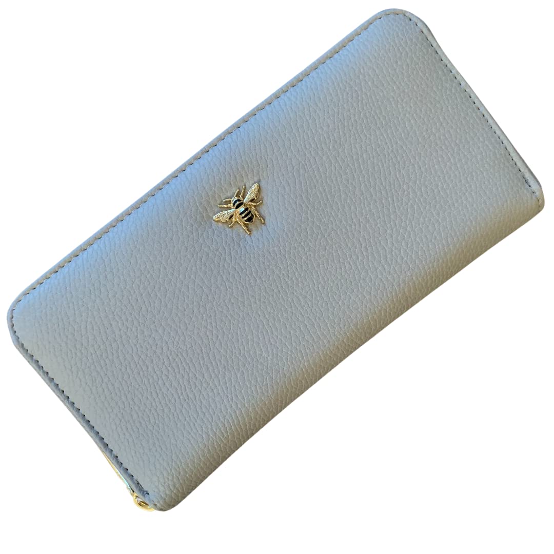 FMG Alice Wheeler Large Concertina Bumble Bee Coin and Card Purse - Vegan Leather (Grey)